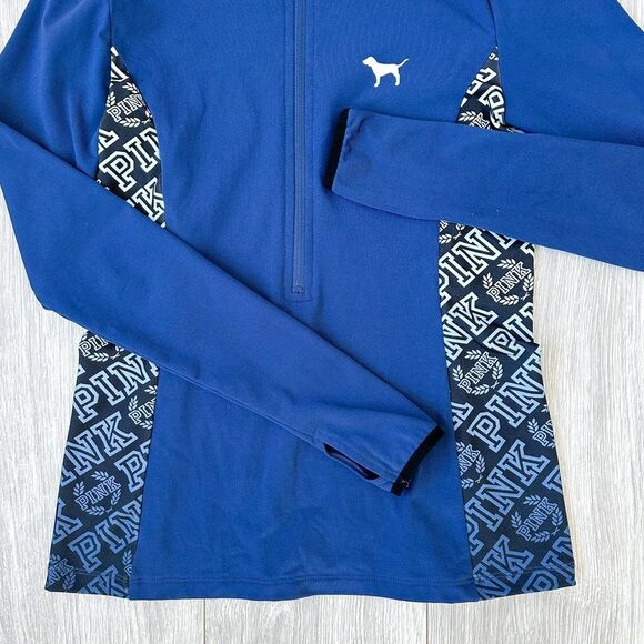 Victoria’s Secret Pink Ultimate Blue Half Zip Jacket - Picture 3 of 3